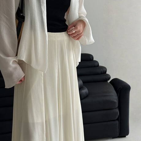 chiffon textured long midi skirt　MA1862