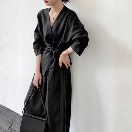 linenlike cachecoeur tops straight skirt setup　MA1961