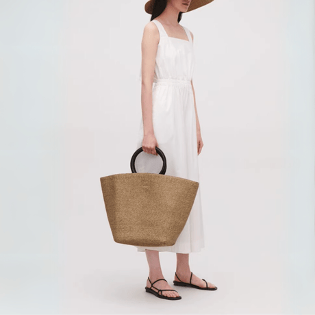 circle handle raffia tote　MA1546