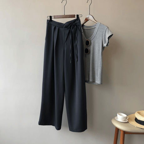 ribbon waist wide pants　MA1575