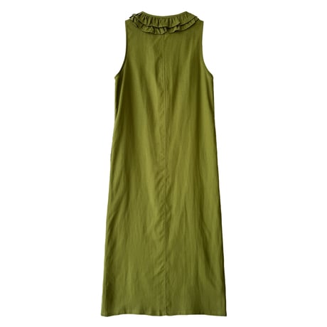 frill collar ribbon sleeveless onepiece/2color　MA1987