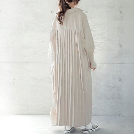 backpleats long shirt dress　MA1641