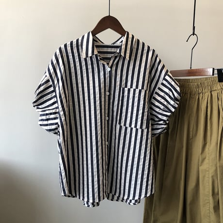 puff sleeve striped shirt　MA1177