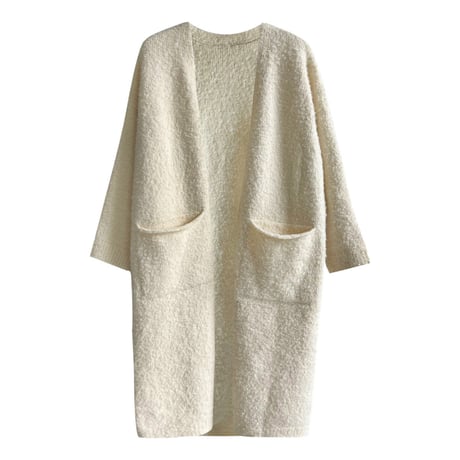 soft boucle long knit cardigan　MA1705