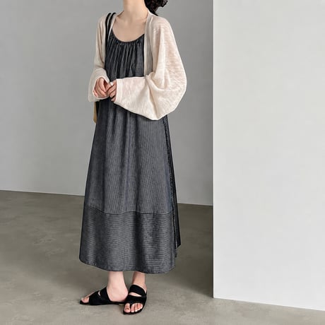 stripe camisole long dress/2color　MA1984