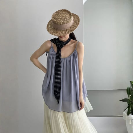 sheer gather camisole tops　MA1968