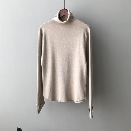 sleeve button turtleneck knit　MA1315