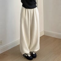 fake lamb wool drawstring wide pants　MA1730
