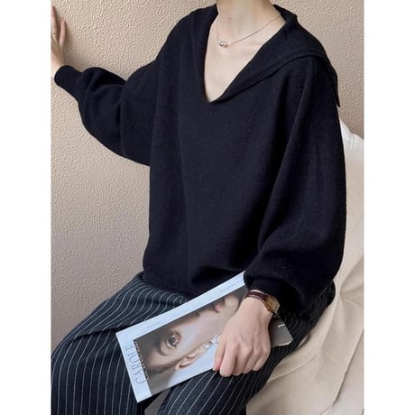 sailor collar knit pullover　MA1123