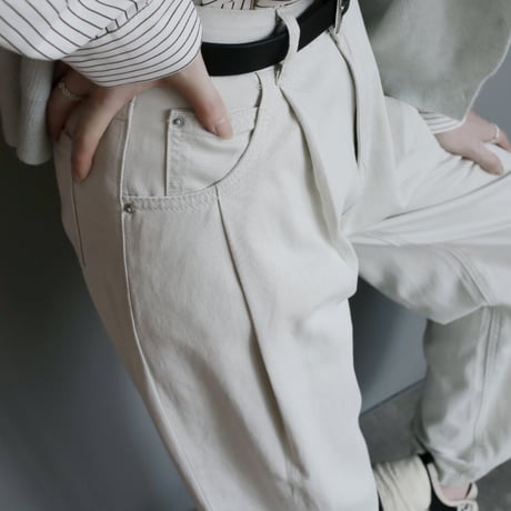 modern loose fit high rise denim white/blue 2color　MA1667