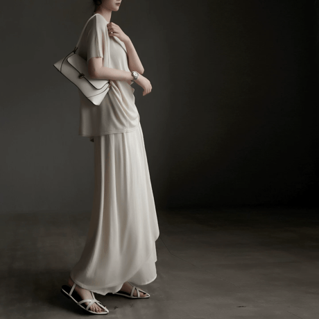 asymmetry layered knit setup　MA1944