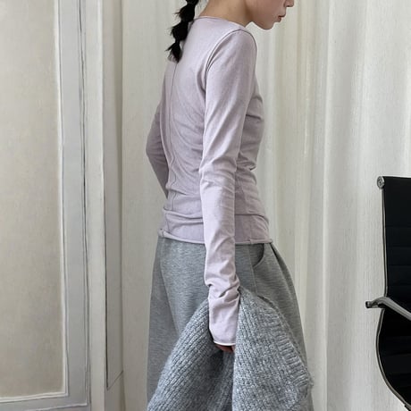 roll hem slim fit long sleeve tee　MA1867