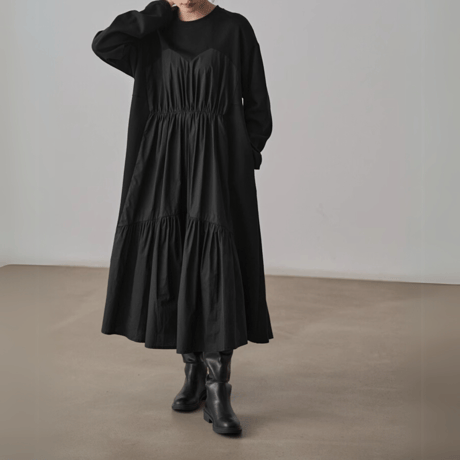 gathered maxi dress　MA1403