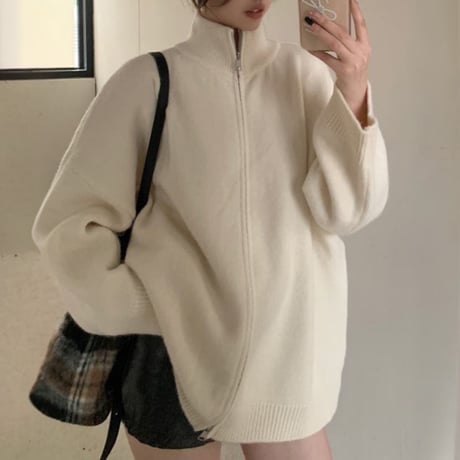 stand zip knit jacket　MA1755