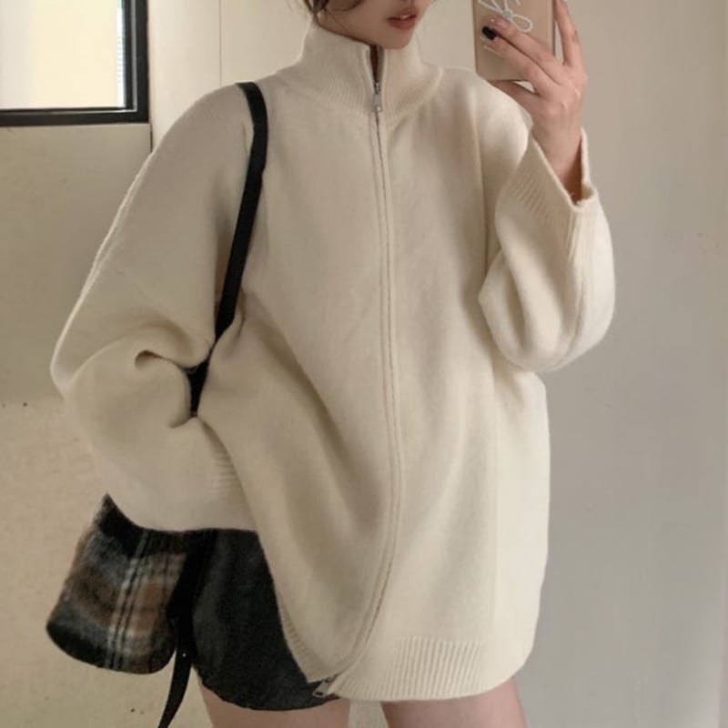 stand zip knit jacket MA1755 | MaiA