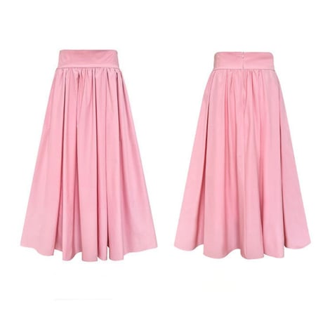 smooth texture flare midi skirt　MA1864