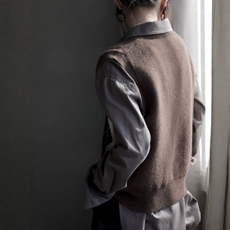 argyle knit v neck vest　MA1858