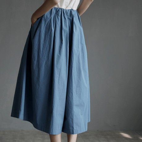 cotton tuck wide culotte pants　MA1949