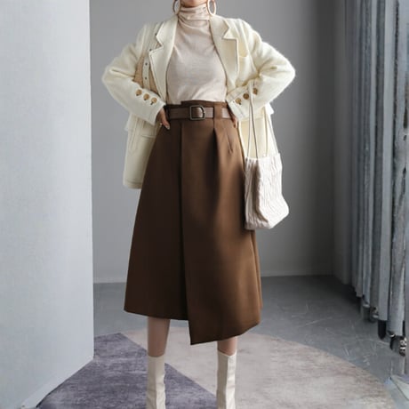 soft fitted turtleneck knit top　MA1717