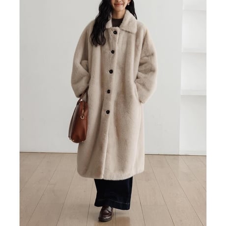 faux fur fluffy long coat　MA1328