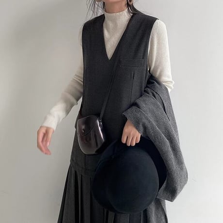 v neck jumper skirt　MA1117