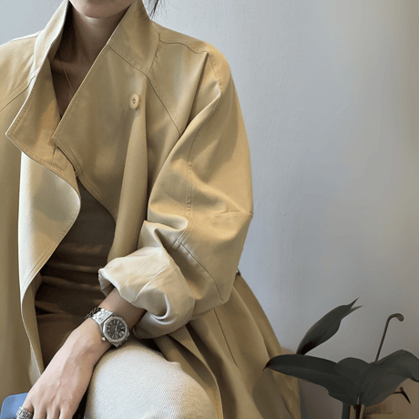 stand collar mid-length trench coat　MA1616