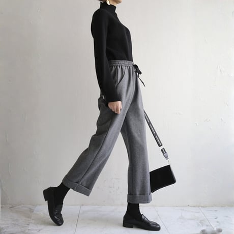 button sleeve half turtleneck knit　MA1666