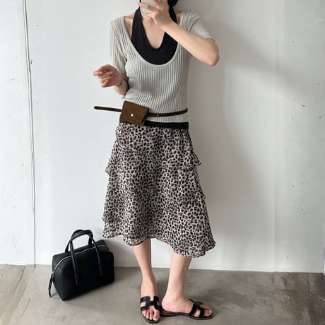 fake layered halter neck knit tops　MA1956