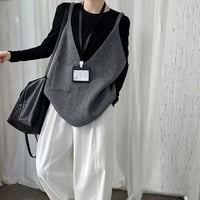 deep v-knit layering vest　MA1704