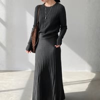 slimming rib knit two-piece set　MA1699