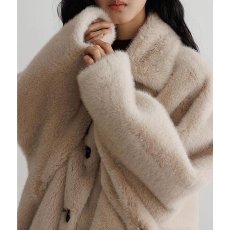 faux fur fluffy long coat　MA1328