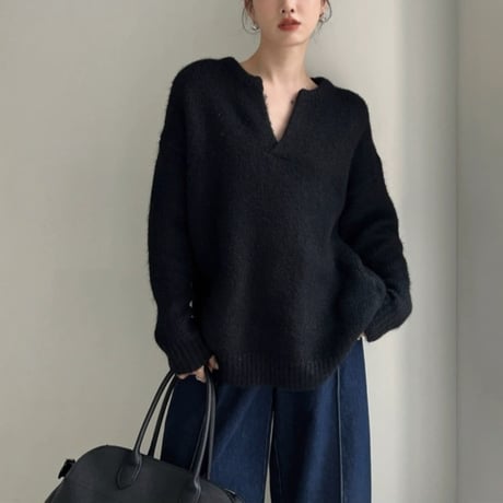 soft touch key slit knit　MA1804