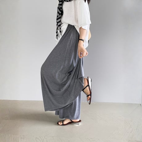 gray drape wide skirt pants　MA1966