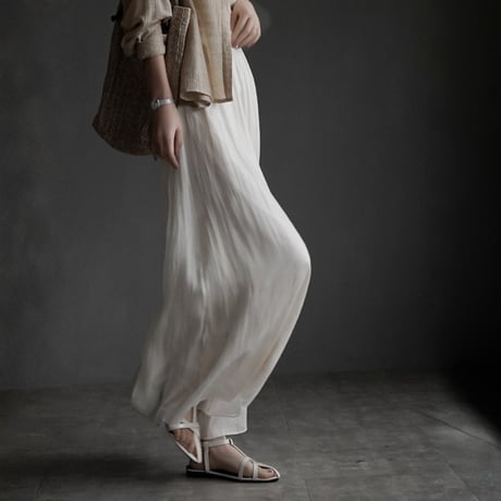 shiny chiffon wide pants　MA1941