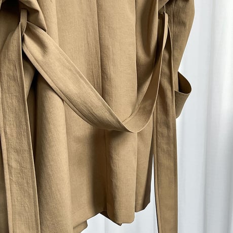 retro drape lapel oversized trench coat　MA1883