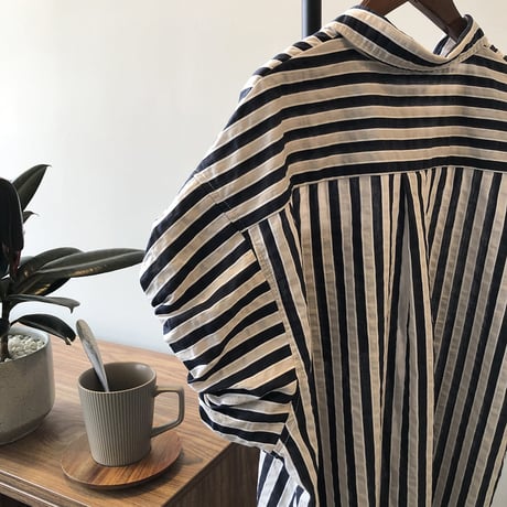 puff sleeve striped shirt　MA1177