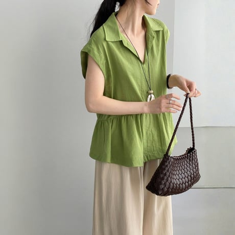 skipper peplum sleeveless blouse　MA1969