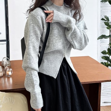 zip-hem knit pullover　MA1706