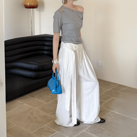 belted volume line pants　MA1532
