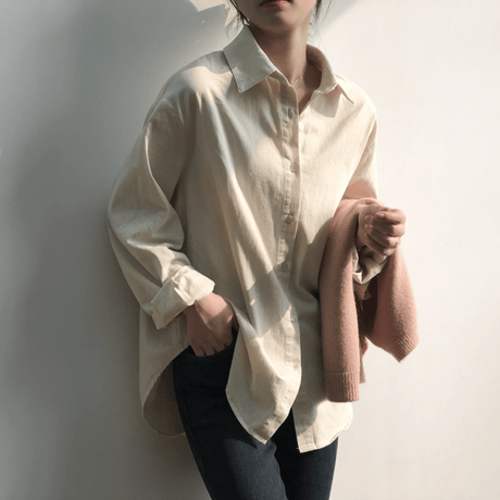 oversized cotton button down shirt　MA1634