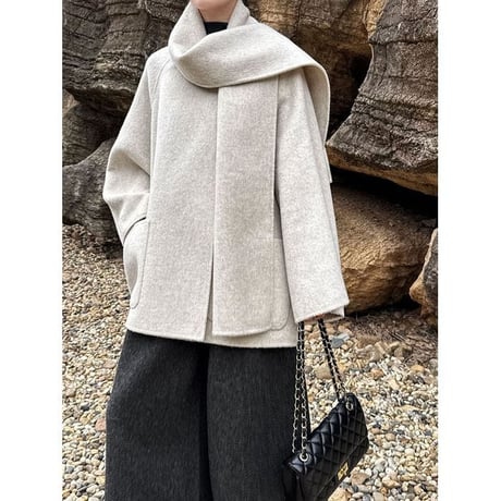 collarless coat & scalf set　MA1300