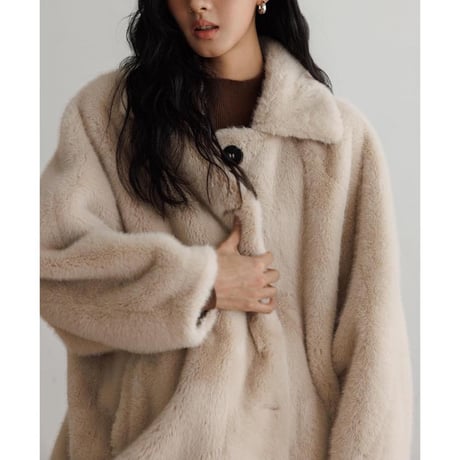 faux fur fluffy long coat　MA1328