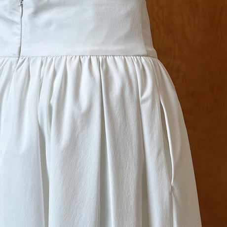 smooth texture flare midi skirt　MA1864