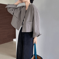collarless casual short jacket　MA1150