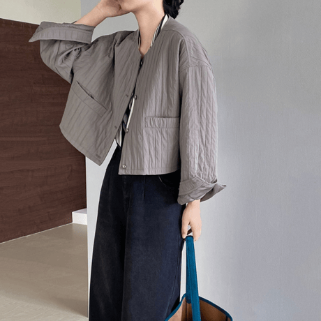 collarless casual short jacket　MA1150