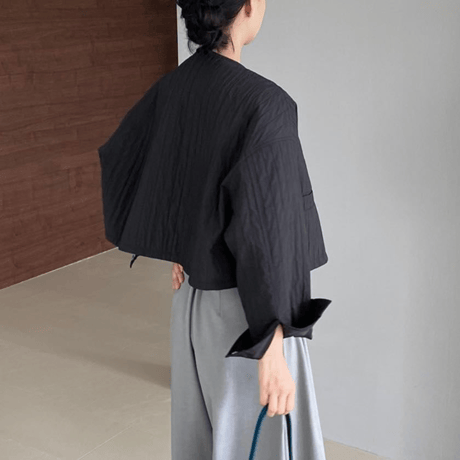 collarless casual short jacket　MA1150
