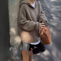 soft boa half zip hoodie　MA1750