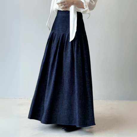 swing Denim Maxi Skirt　MA1635