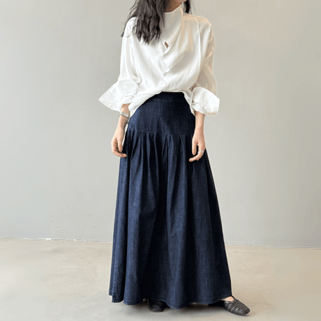 swing Denim Maxi Skirt　MA1635