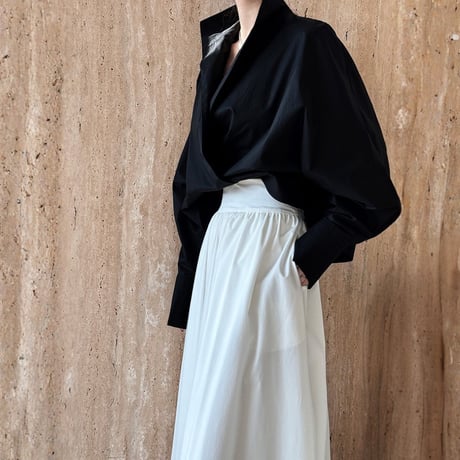 smooth texture flare midi skirt　MA1864
